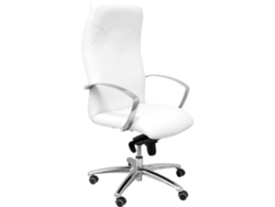 Silla de Escritorio Ejecutiva PIQUERAS Y CRESPO Caudete Blanco con ruedas de parqué (Similpiel)