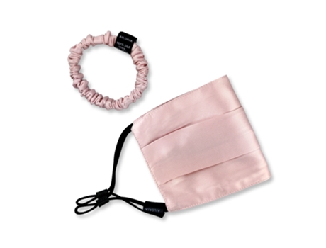 Mascarilla y coletero S de seda AILORIA Allure & Doux Mujer (Rosa)
