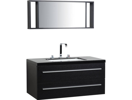 Espejo de Pared BELIANI Barcelona (Negro - MDF -48x101x48 cm)