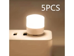 Juego De 5 Mini Luces Nocturnas Portátiles Usb Con Luz Led Suave Que Protege La Vista, Ideales Para Habitaciones De Estudiantes.