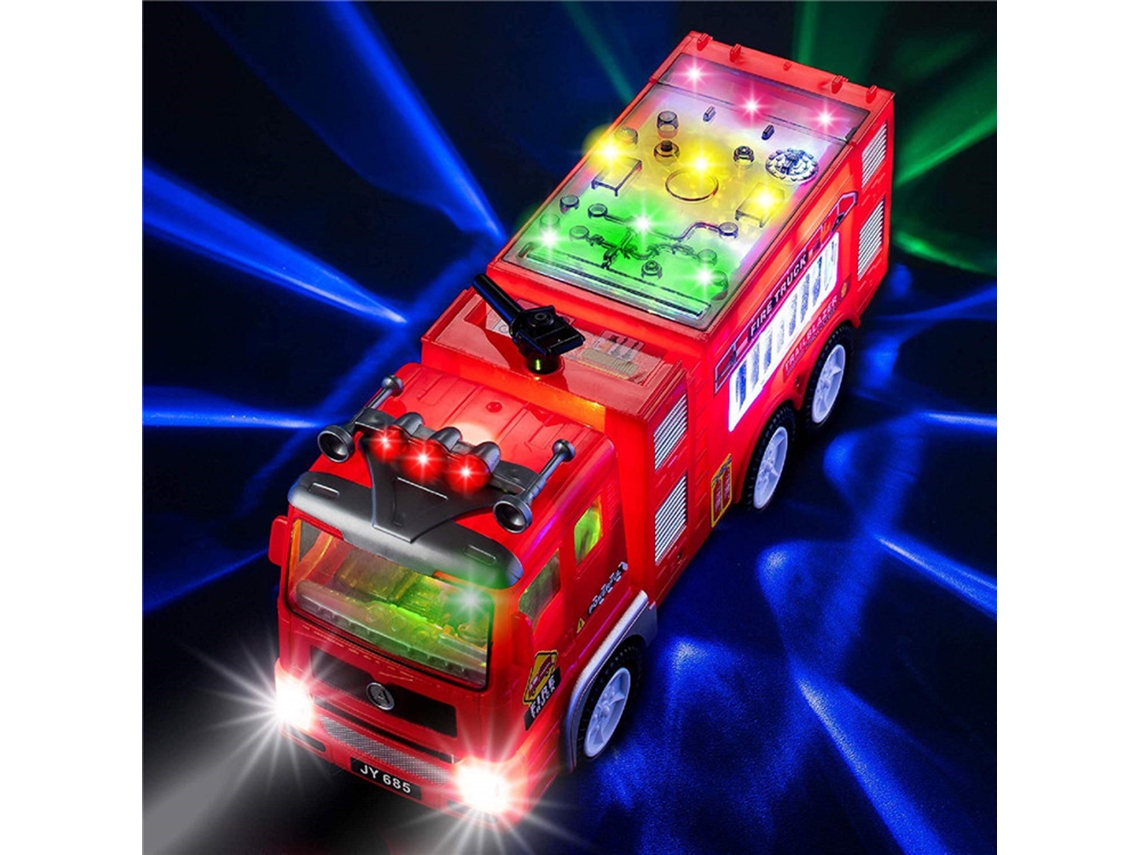Dan26-camión De Bomberos Luminoso Para Niños Con Luz Y Sonido Juguete De Camión De Bomberos Regalo Para Niños