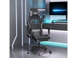 Silla Gaming Con Reposapiés Tela Gris Claro Y Negro