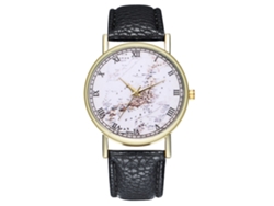 Reloj De Pulsera Analógico De Cuarzo Unisex Con Correa De Cuero Negra.