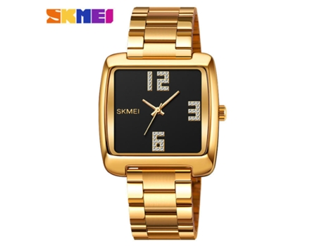 Reloj de Acero Inoxidable para Hombres, Reloj Simple de Diamantes con Cara Grande para Hombres-Dorado LUUCOZK