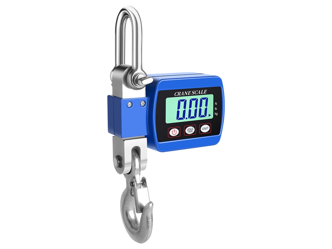 Báscula electrónica portátil de aleación de aluminio, 60 kg/50 g, color azul