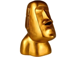 Caja De Pañuelos Dorada Con Estatua Artística Decorativa Moai En Resina, Soporte Original Para Servilletas.
