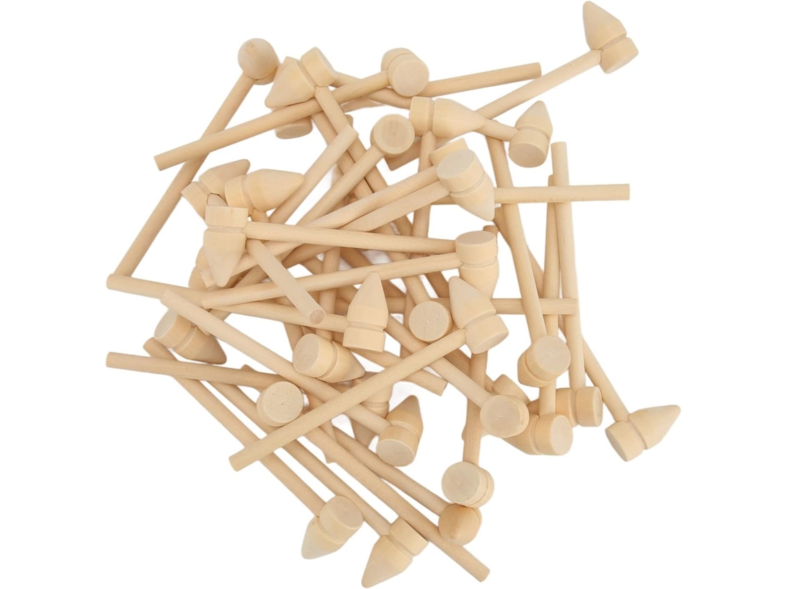 35 Mini Martillos De Madera Para Niños, Ideales Romper Chocolate, Mariscos Y Manualidades.