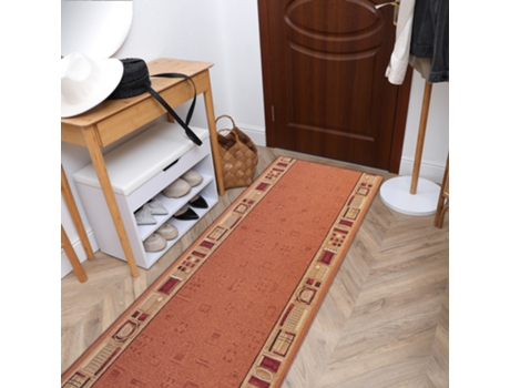 Alfombra de pasillo con refuerzo de goma JENA color cobre 120cm