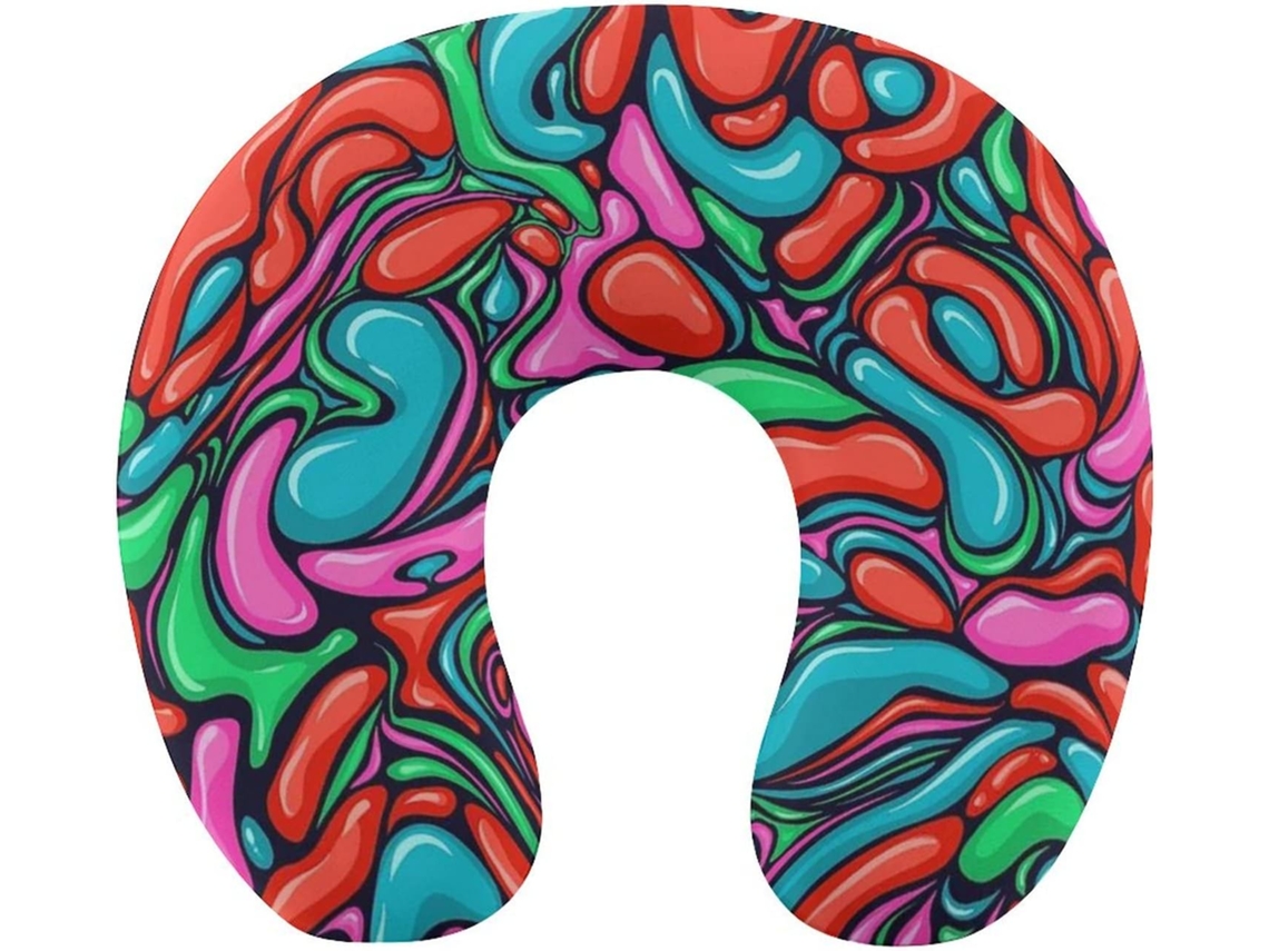 Almohada Viaje Forma Grafiti Espuma Viscoelástica Viscoelástica Fácil Relajación Cómodos Familia.brfácil