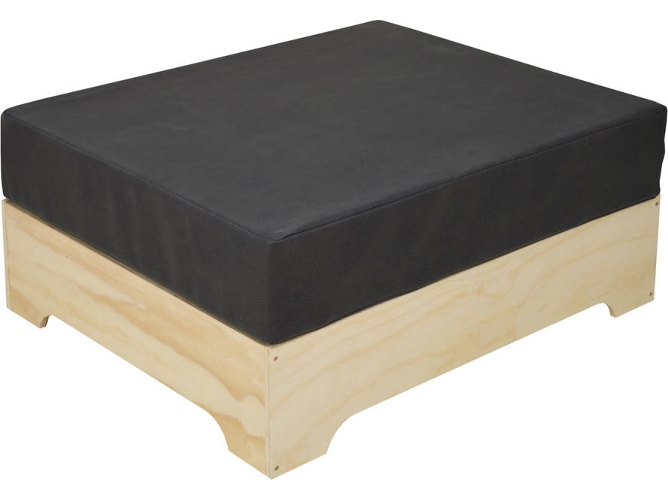 Puff DS MUEBLES 782876 Industrial Box (Gris - 65x80x35 cm - Madera y Metal)