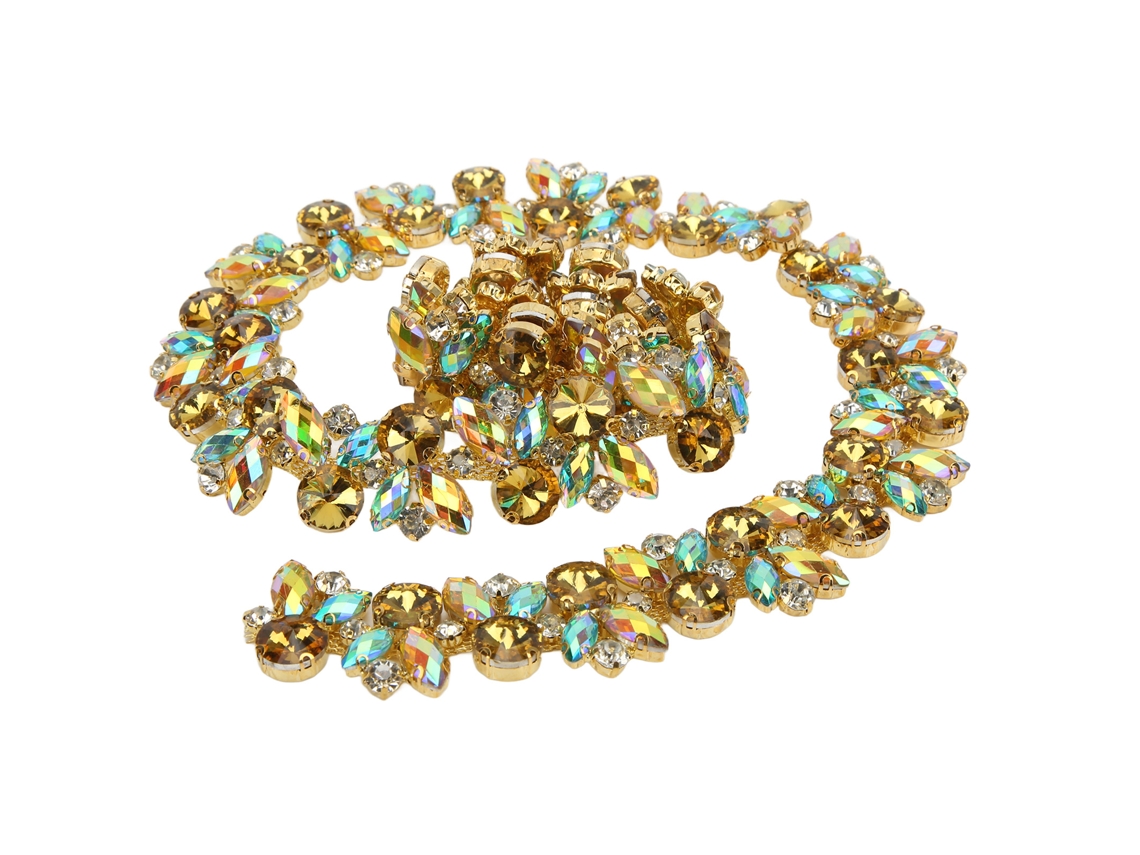Cinturón De Diamantes De Imitación Diy De 3,3 Cm De Ancho, 1 Yarda De Material Brillante Para Decorar Ropa Y Bolsos.