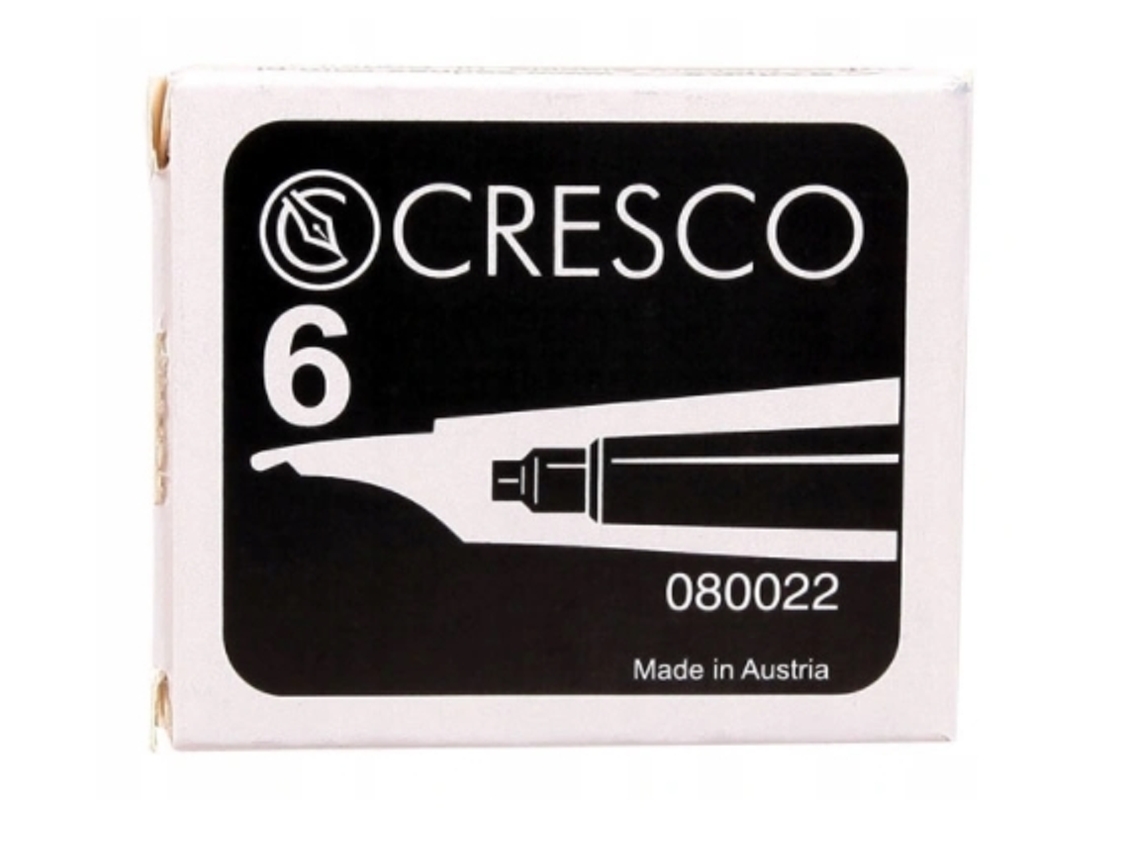 Cartuchos de tinta negra para bolígrafos, 6 unidades. Cresco