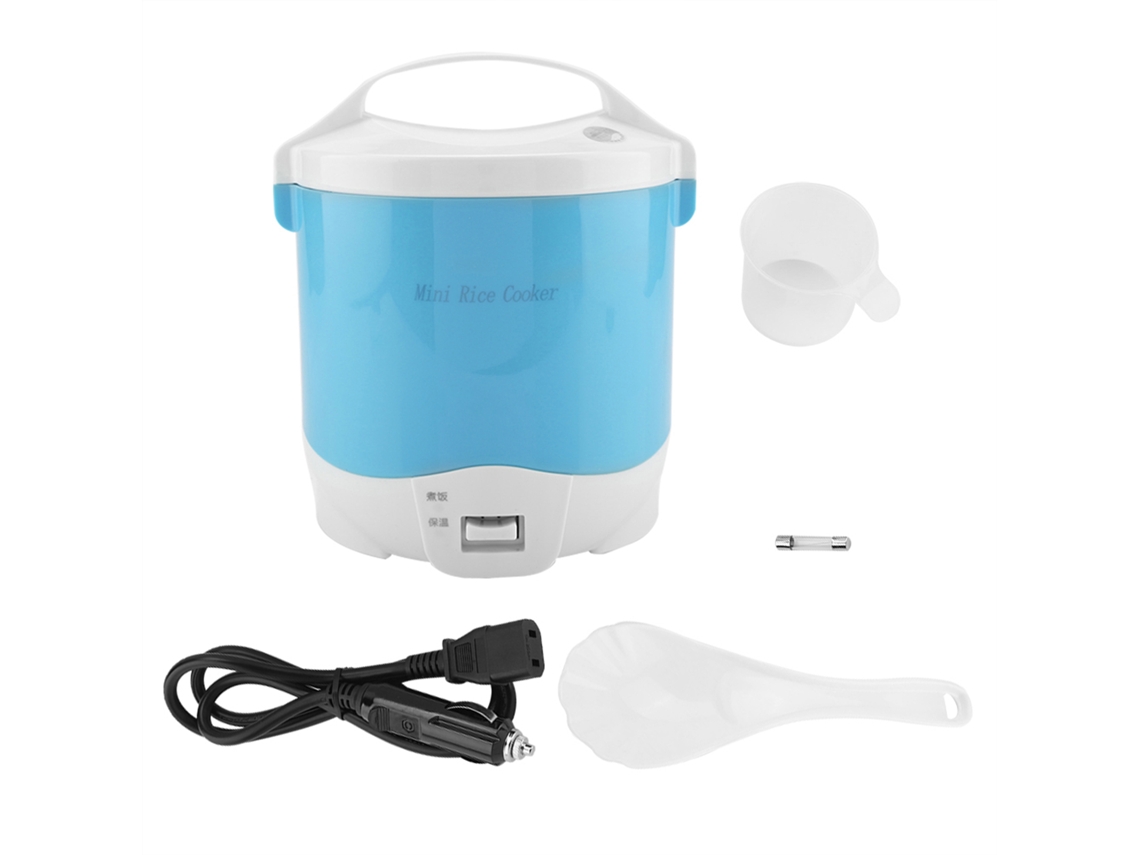 Olla Arrocera Eléctrica Multifuncional Portátil De 24 V Y 180 W Con Capacidad De 1,6 L Para Coche, Con Vaporera - Azul