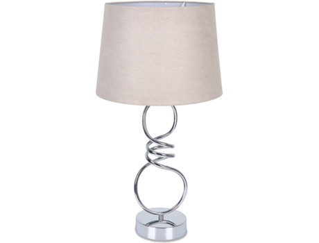 Sobremesa espiral de metal en color plateado con tulipa gris twist PRESUME DE CASA