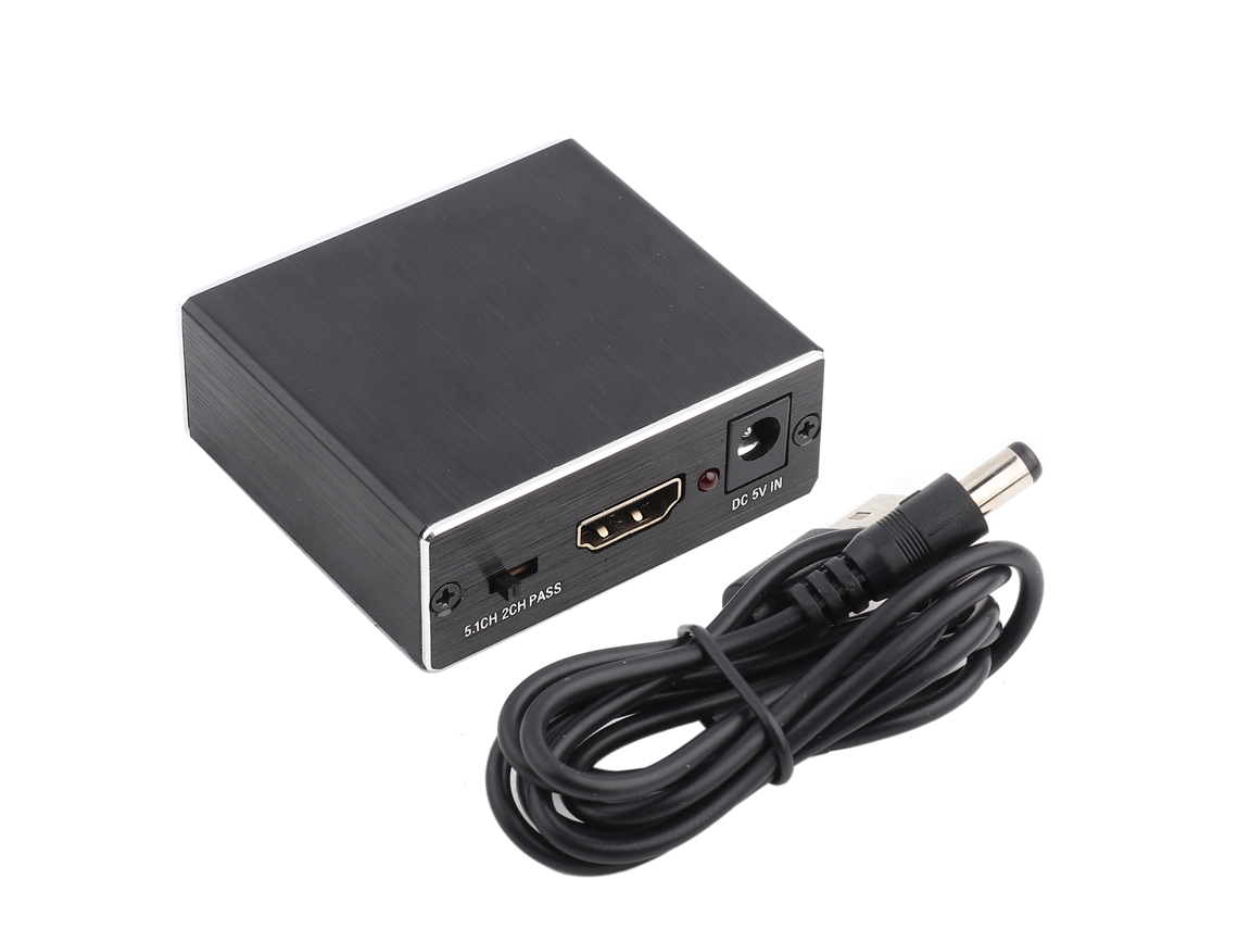 Divisor De Hdmi A Audio Analógico 4k, Convertidor De Fibra Óptica, Aluminio Negro.