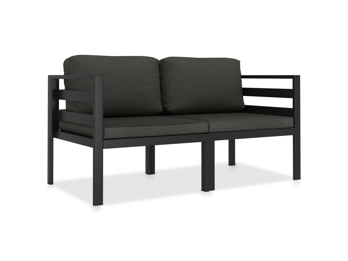 Conjunto de sofás de jardín DKD Home Decor con cojines de aluminio antracita