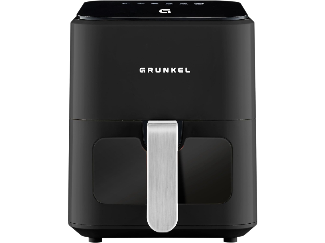 GRUNKEL - Freidora aire - Airfryer - EASY FRYER de 4L y 1200W con panel de control digital Multifunción. Temporizador 60 minutos 7 programas de cocina para freir sin aceite (Negro)