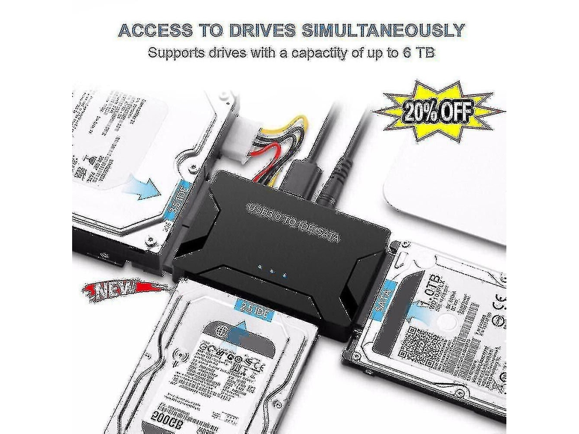 Adaptador De Disco Zilkee Ultra Recovery Converter Usb 3.0 A Sata/ide Para Disco Duro, Enchufe Europeo