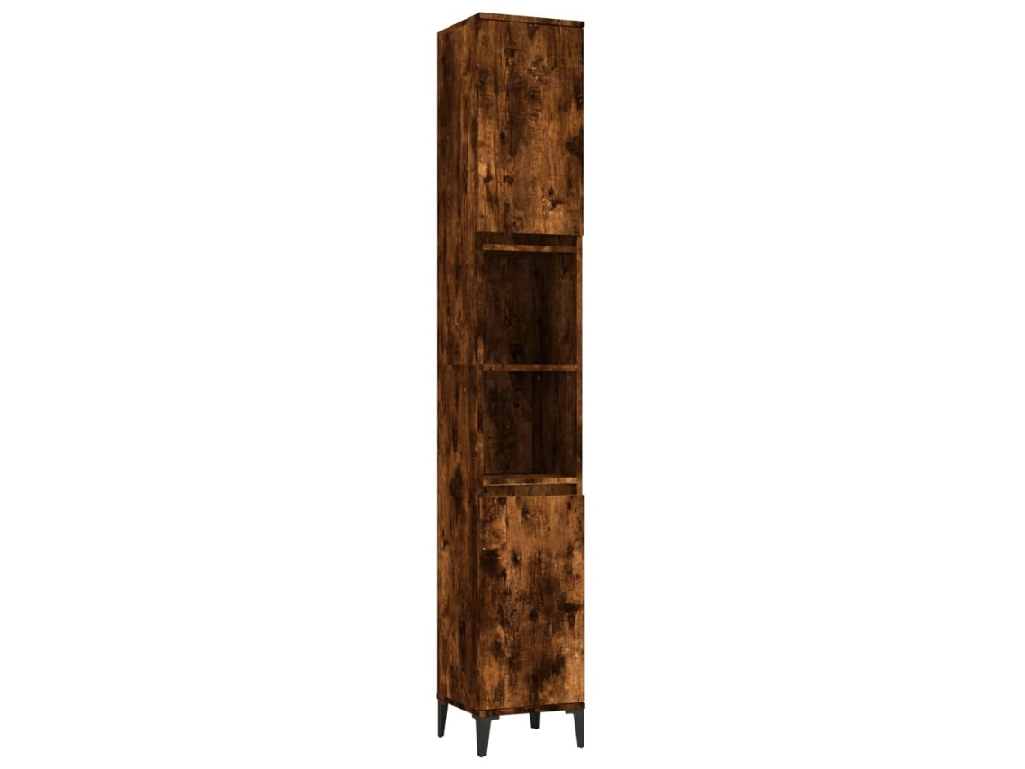 Maison Exclusive - Armario De Baño Madera Contrachapada Roble Ahumado 30x30x190 Cm