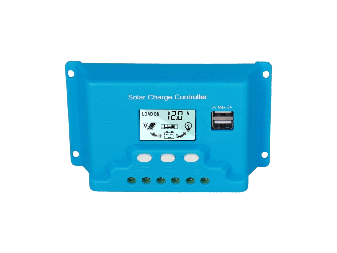 Controlador De Carga Solar Inteligente Con Pantalla Lcd, 10 A, Protección Contra Reflujo Y Usb Para Uso Industrial, 12 V/24 V