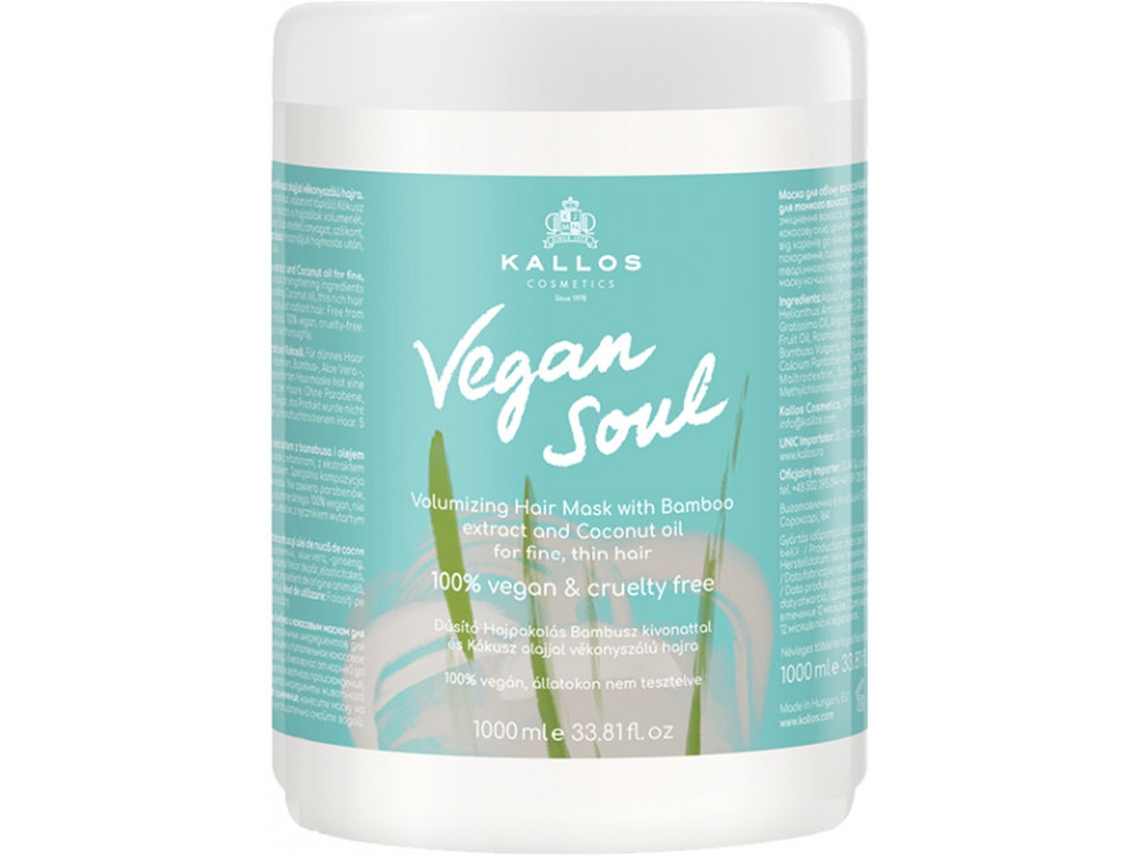 KALLOS COSMETICS Vegan Soul Máscarilla Voluminizadora Cabello Fino 1000 Ml