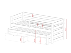 Cama Infantil FURNLUX Senso (Gris, Madera Maciza - 88X178X78 Cm / 80X170 Cm)