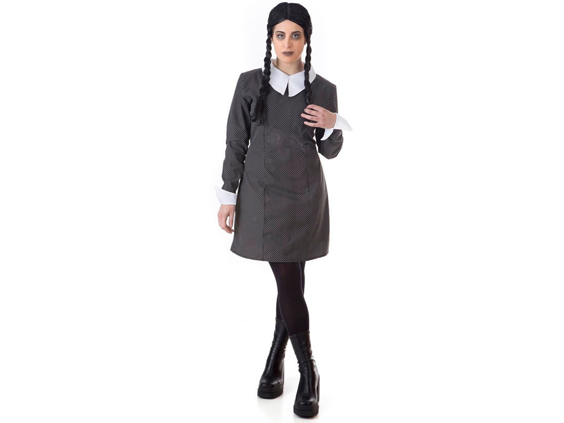 Disfraz de Mujer CREACIONES LLOPIS chica siniestra manchas negras (Tam.: S)