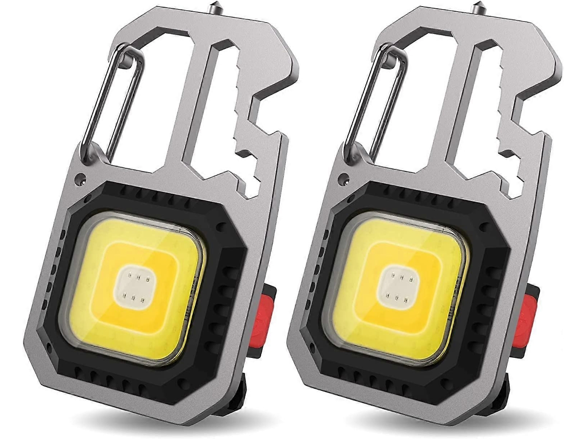 2 Linternas Portátiles Mini Con 7 Modos, Llavero Impermeable Recargable, Base Magnética Y Abridores De Botellas Para Camping Y Reparaciones