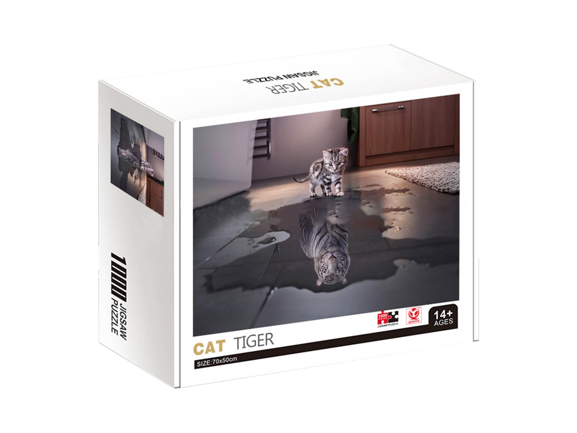 Ats-puzzle Infantil Y Adulto 1000 Piezas Hd 3 Capas Matserial Papel 1.5mm 8 Zonas Arte Q1017 Gatso Tigre