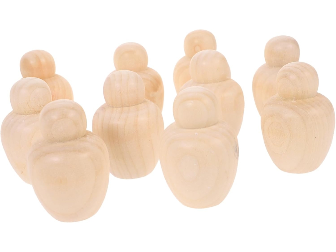 10 Piezas De Mini Figuras De Madera Natural, Juguetes Para Pintar, Decoraciones, Figuras De Bricolaje Y
