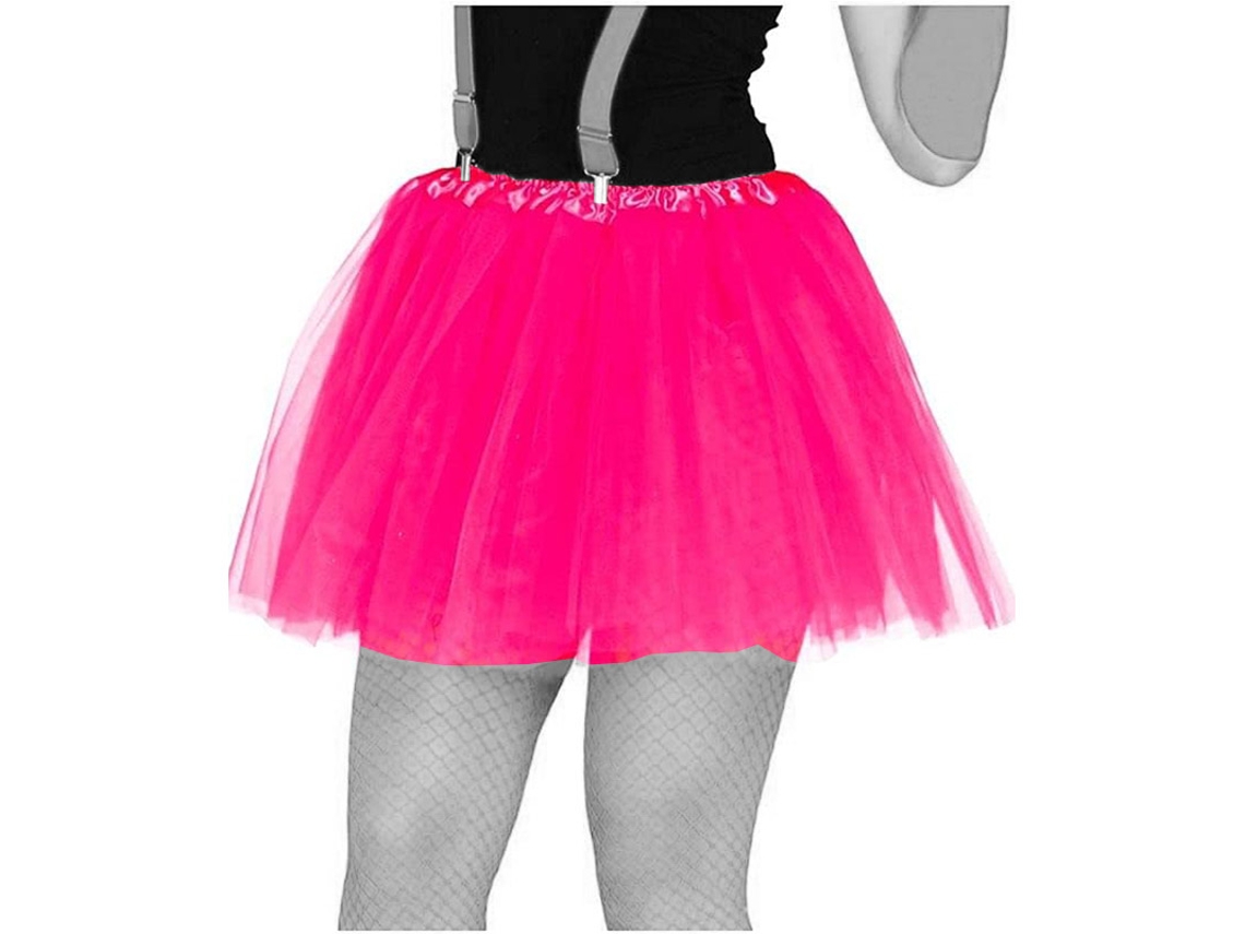 Tutú Fucsia Neón Para Adultos Con 3 Capas De Tul De 40 Cm De Largo Guircap23
