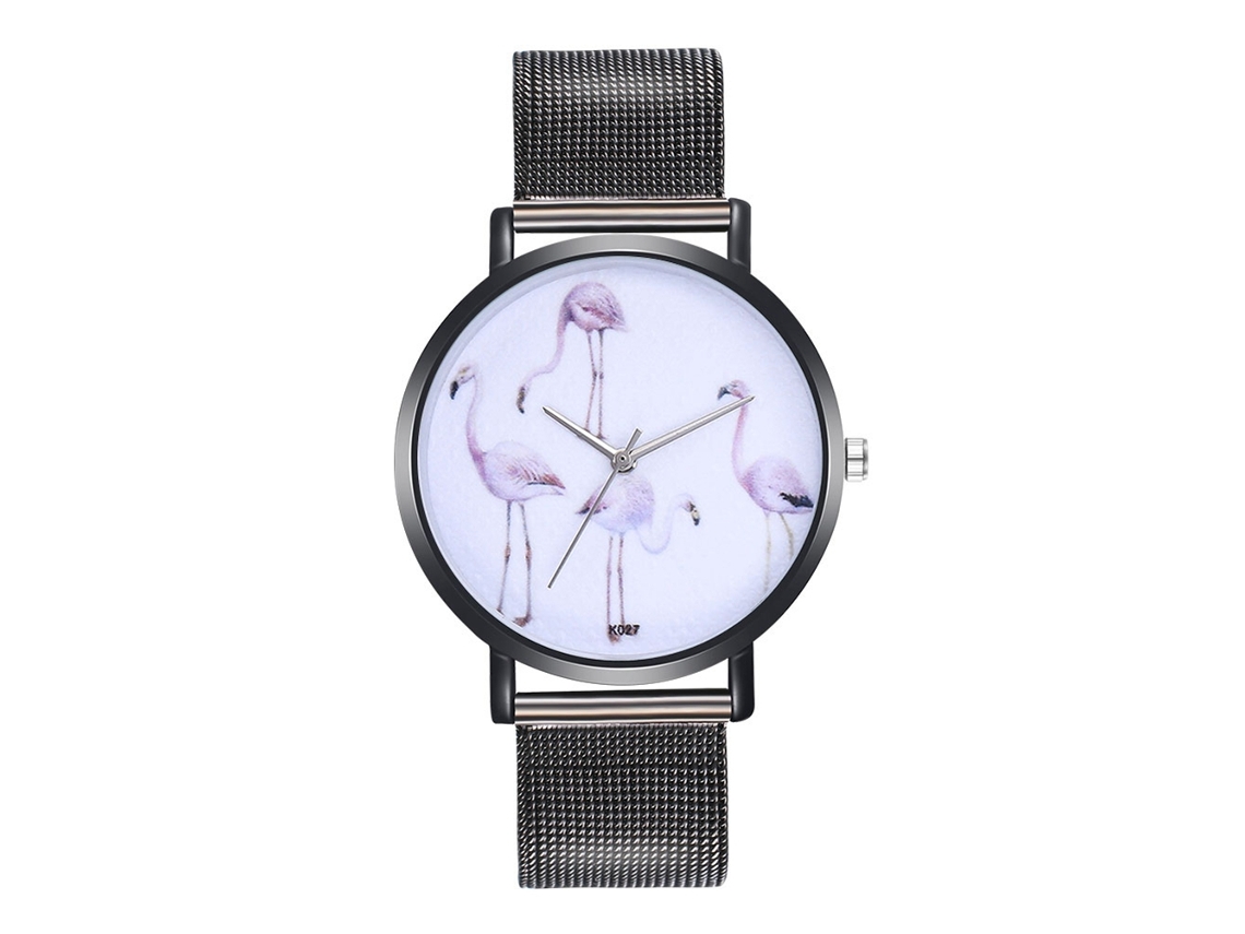 Reloj De Moda Para Mujer Y Hombre Con Movimiento De Cuarzo Y Correa De Metal Ajustable (negro)