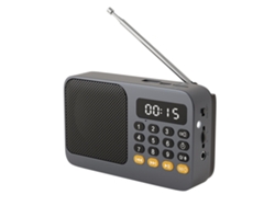 (negro) Radio Fm Portátil Con Linterna Y Función Recargable