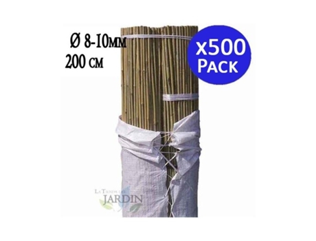 Tutor de Bambu Natural 200 Cm 7-10 Mm Pack 500 Varillas de Bambu Ecologicas para Sujetar Arboles Plantas Y Hortalizas SUINGA
