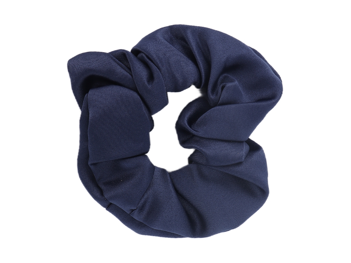 Lazos Elásticos De Pelo De Tela Suave Color Sólido, Accesorios Para Cabello Cute Y Grandes, Scrunchies Azul Oscuro