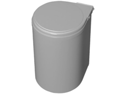 EMUCA Cubo de Basura para Reciclaje para Fijar en la Puerta del Mueble - 1 Contenedor Extraíble 13 Litros - Plástico - Gris