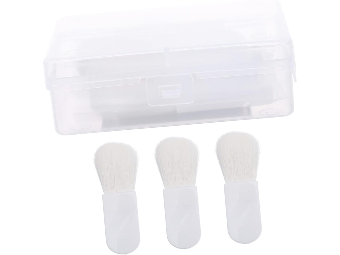 Juego de 3 mini brochas de maquillaje y brocha para polvos, prácticas y suaves. Gokoco