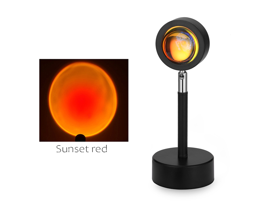 Proyector De Atardecer Led Lámpara De Mesa Usb Luz Nocturna Para Hogar Decoración De Pared Fondo Para Fotografía Y Transmisión En Vivo