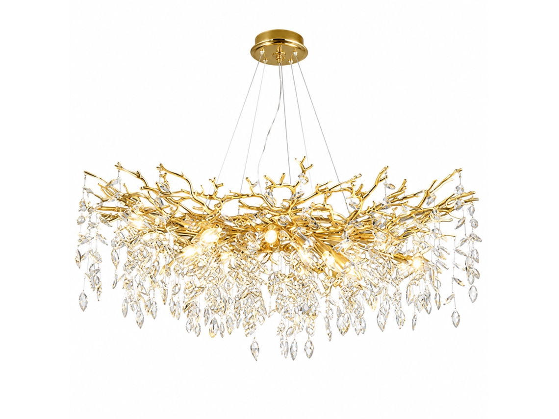 Lámpara De Techo De Cristal Pibaogu Asled-495 (dorado)