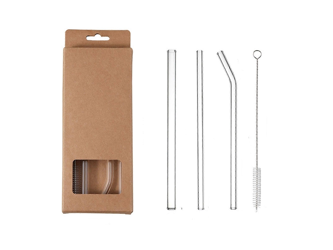 Juego de pajitas de vidrio transparente y anti-pintalabios para mujeres no embarazadas, lavables. Rosewell
