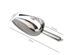 Colher de aço inoxidável 2026 para gelo, alimentos e doces, 28 cm (11 polegadas), durável e multifuncional para cozinha, bar e festas.