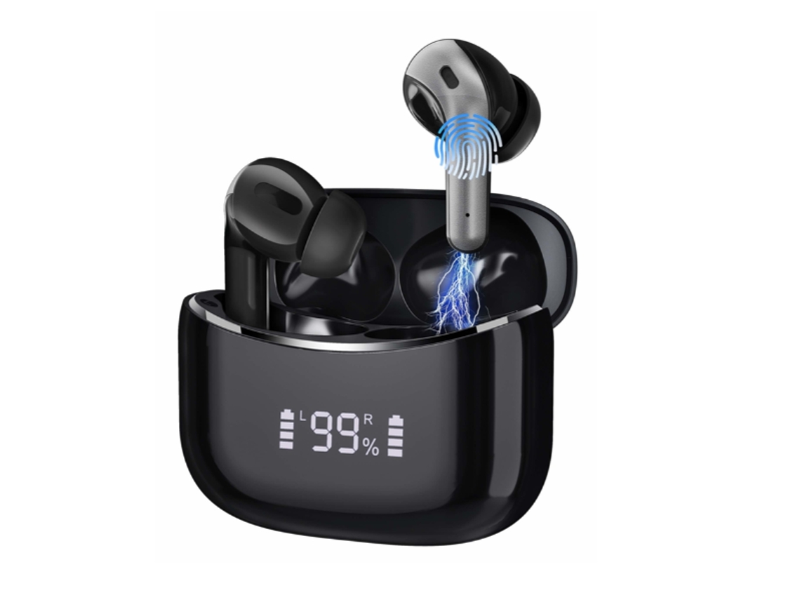 Micrófono Tws Controle Toque Yizhood Bluetooth Negro