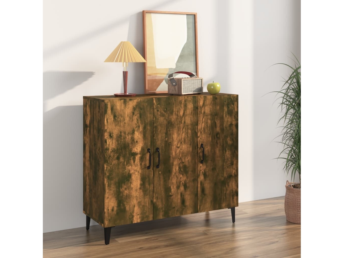 Lovely Home Aparador 90X34X80 Cm Madera Procesada Color Roble Ahumado