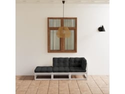 Conjunto de muebles de jardín con cojines de pino macizo, Dkd Home Decor