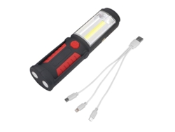 2026-linterna Led Recargable 3w Cob 2 En 1, Modos De Iluminación, Mano Libre Con Gancho Y Base Magnética