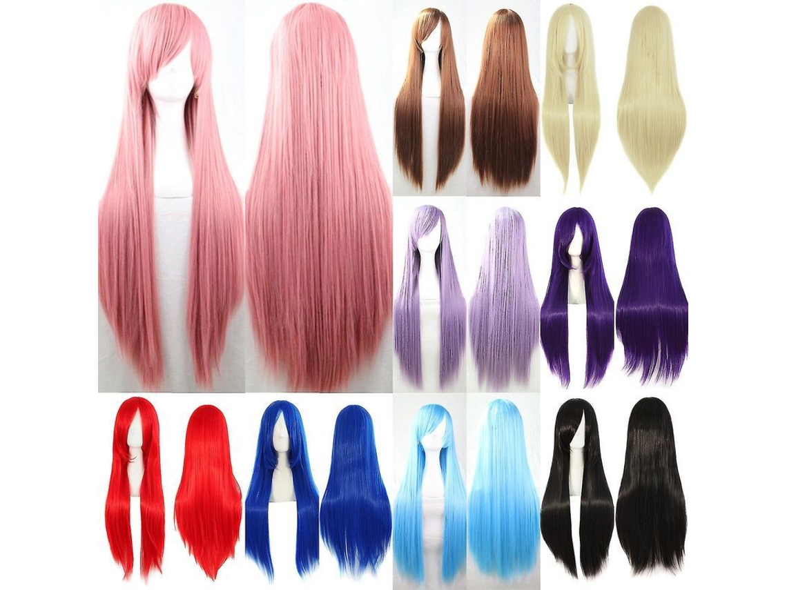 2026-peluca De Cosplay Anime Para Mujer Cabello Largo Recto Completo De Pelo Sintético Para Fiestas Y Disfraces