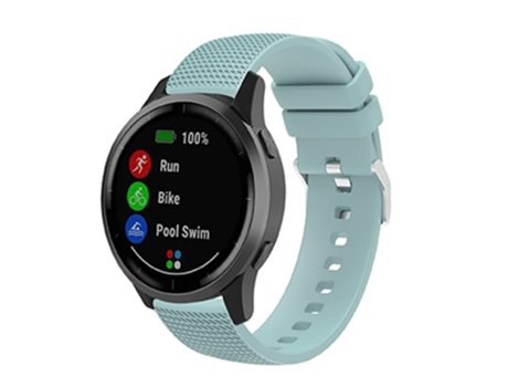 Correa de Silicona diseño de cuadrícula 18mm con hebilla plateada para Samsung Galaxy Watch Active/Active2 44mm/40mm/Watch3 41mm - verde claro