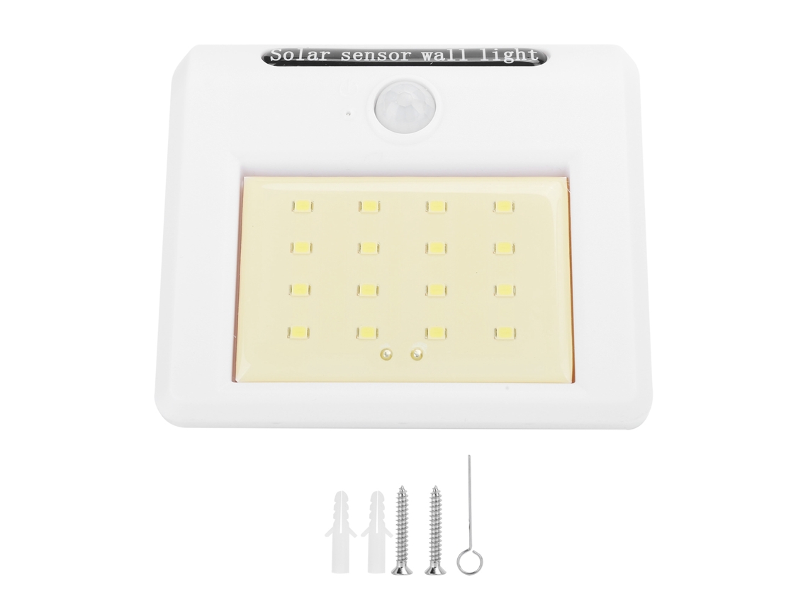 Lámpara de pared para patio 2 en 1 (modelo 2026) con 16 LED, iluminación solar exterior con sensor de movimiento e infrarrojos.