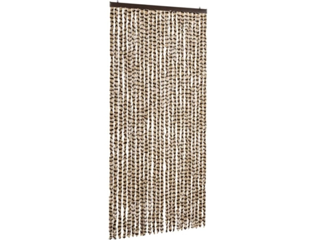 vidaXL Cortina mosquitera beige y marrón chenilla 100x220 cm
