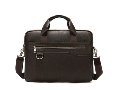Maletines de cuero genuino para hombres Bolso para computadora portátil Bolso bandolera de viaje de negocios Bolso-8629 Café